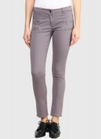 Style Quotient Steel Grey Jeans With Zippers On Both Sides