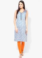 Stylet Blue Embroidered Kurtis