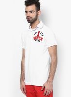 Superdry White Solid Polo T-Shirts