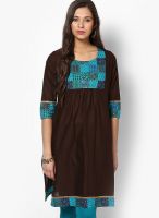 Svarikaa Brown Printed Kurtas