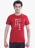 Tantra Red Printed Round Neck T-Shirts