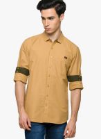 Teemper Solid Brown Casual Shirt