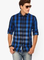The Indian Garage Co. Checks Blue Casual Shirt