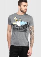 The Simpsons Grey Printed Round Neck T-Shirts