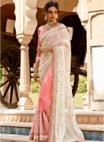 Touch Trends Off White Embroidered Saree