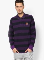 Turtle Purple Striped Polo T-Shirts