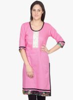 Vani Pink Solid Kurti