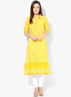 Vedic Yellow Printed Kurtis