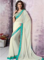 Vishal White Embroidered Saree