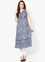 W Blue Printed Kurtis