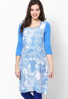 W Blue Printed Kurtis