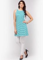 W Blue Striped Kurtis