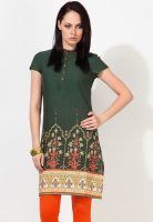 W Green Printed Kurtis