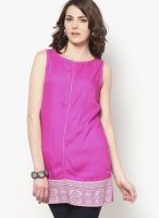 W Pink Solid Kurtis