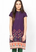 W Purple Printed Kurtas