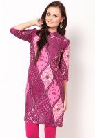 W Purple Printed Kurtis