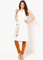 W White Printed Kurtis