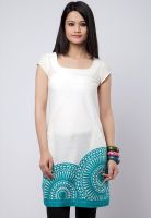 W White Printed Kurtis