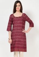 W Wine Printed Kurtis