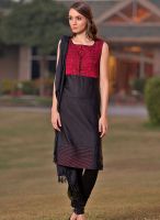 Wishful By W Black Solid Kurtas