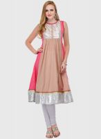 Yepme Beige Embroidered Kurtis