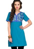 Yepme Blue Printed Kurtis