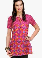 Yepme Fuchsia Printed Kurtis