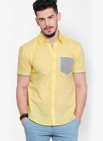 Yepme Solid Yellow Casual Shirt