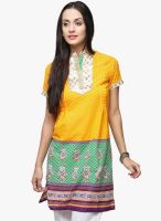 Yepme Yellow Embroidered Kurti