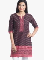 @499 Black Printed Kurtis