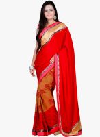 7 Colors Lifestyle Red Printed Saree