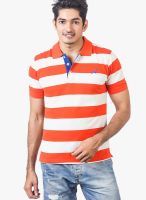 American Crew Red Striped Polo T-Shirts