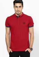 Andrew Hill Red Solid Polo T-Shirts