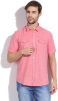 Arrow New York Men's Solid Casual Pink Shirt