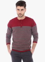 Basics Red Striped Henley T-Shirt