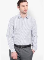 Black Coffee Striped White Formal Shirt