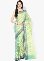 Bunkar Golden Printed Silk Blend Saree