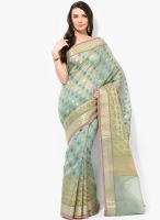 Bunkar Green Embellished Saree