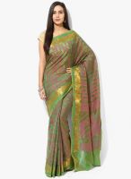 Bunkar Green Embellished Saree