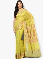 Bunkar Green Embellished Saree