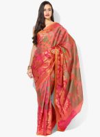 Bunkar Pink Embellished Saree