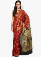 Bunkar Red Embellished Saree