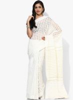 Bunkar White Embellished Saree