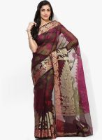 Bunkar Wine Embellished Saree