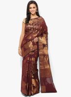 Bunkar Wine Embellished Saree