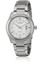 CITIZEN Eco-Drive Aw1030-50B Silver/White Analog Watch