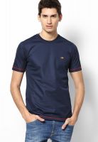 Canary London Blue Solid Round Neck T-Shirts