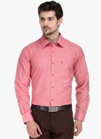 Canary London Pink Solid Slim Fit Formal Shirt