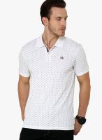 Crimsoune Club White Printed Polo T-Shirts
