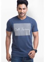 Cult Fiction Blue Printed Round Neck T-Shirts